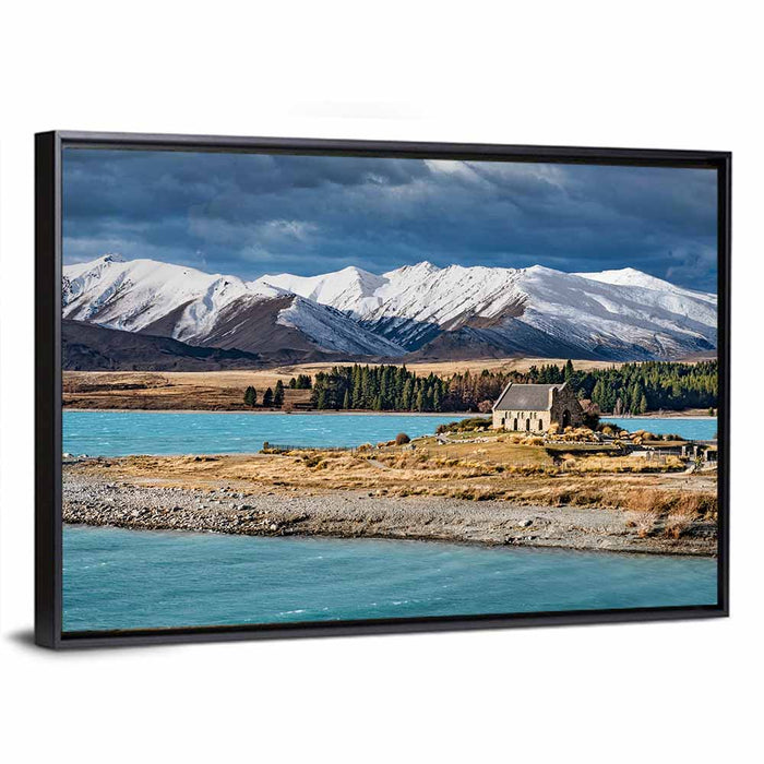 Church of the Good Shepherd Lake Tekapo Wall Art as a framed canvas