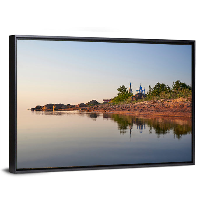 Lake Peipus Sunset with Blue Domes Wall Art as a framed canvas