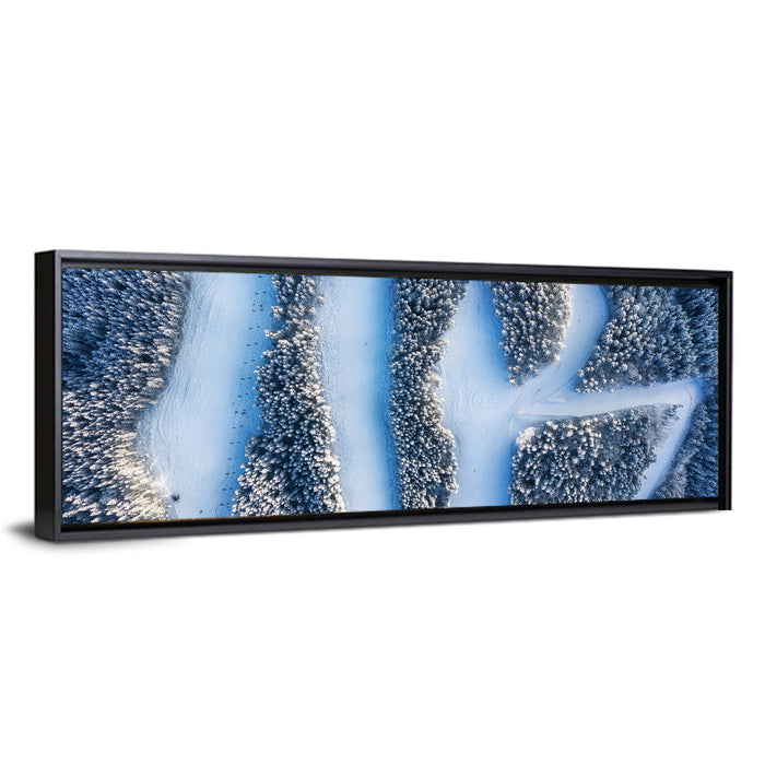 Ski Resort Pathways Wall Art as a framed canvas