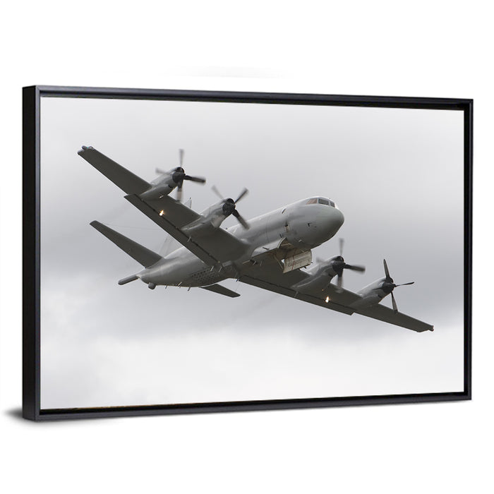 Four-engine Maritime Surveillance Aircraft Wall Art as a framed canvas