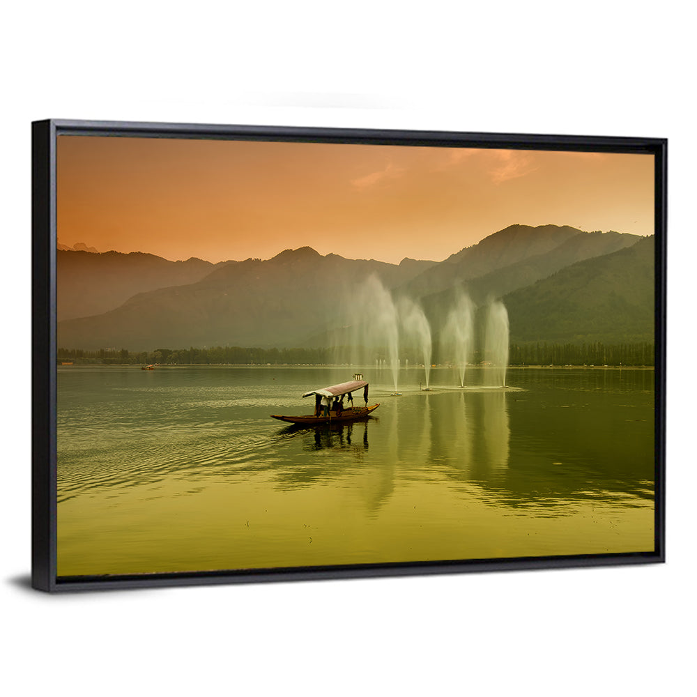 Dal Lake Srinagar Wall Art, framed canvas, landscape