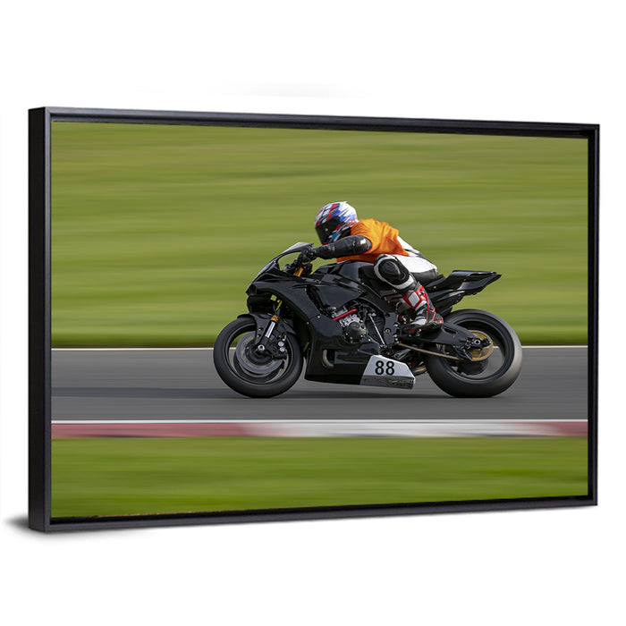 Motorcycle Racer No. 88 Wall Art as a framed canvas