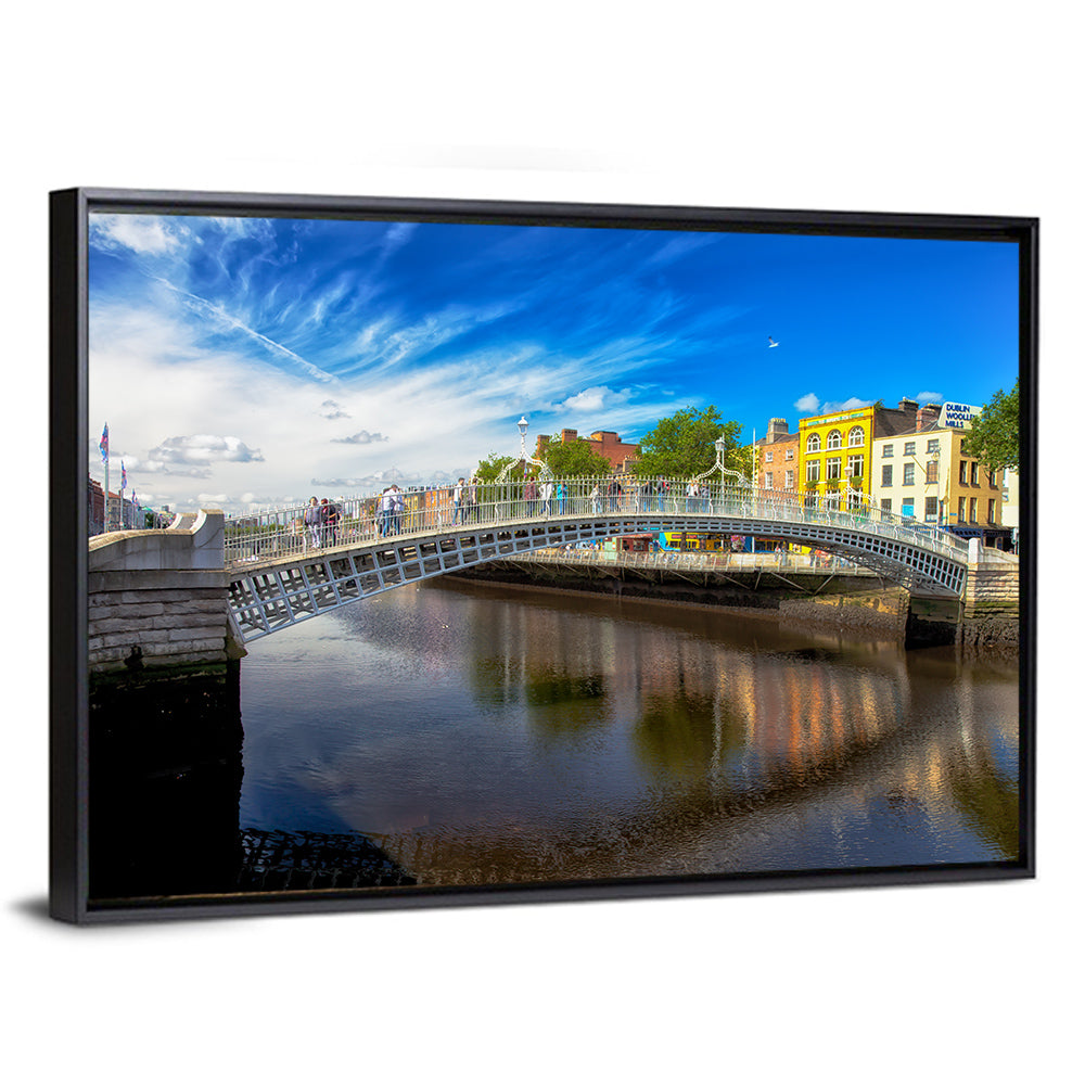Ha'penny Bridge, Dublin Wall Art, framed canvas, landscape