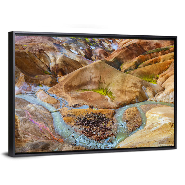 Kerlingarfjöll Geothermal Landscape Wall Art as a framed canvas