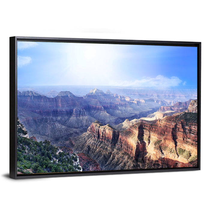 Grand Canyon Sunlit Vista Wall Art as a framed canvas