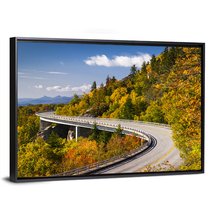 Linn Cove Viaduct at Grandfather Mountain Wall Art as a framed canvas