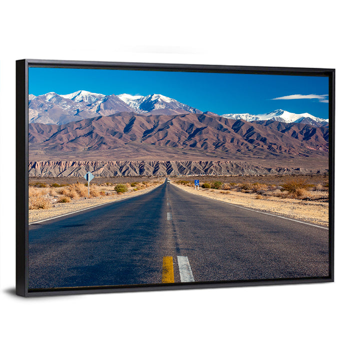 Northern Argentina Desert Road Wall Art as a framed canvas