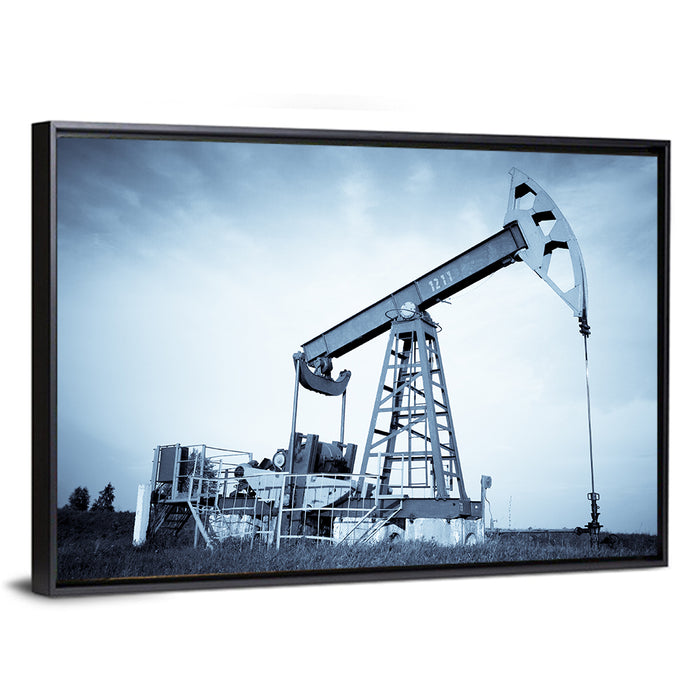Oil Pump Jack 1211 Wall Art as a framed canvas