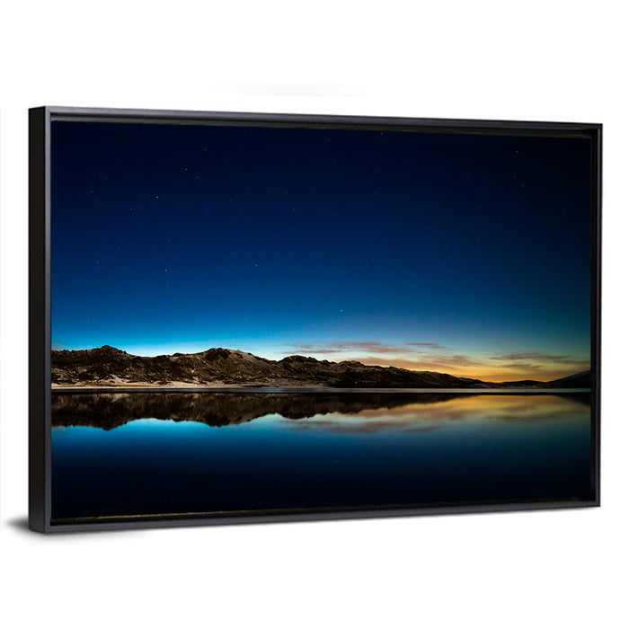 Kleifarvatn Lake at Dusk Wall Art as a framed canvas