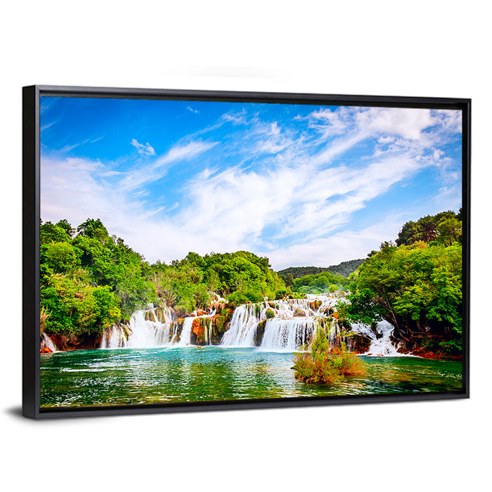 Skradinski Buk Waterfall, Krka Wall Art as a framed canvas