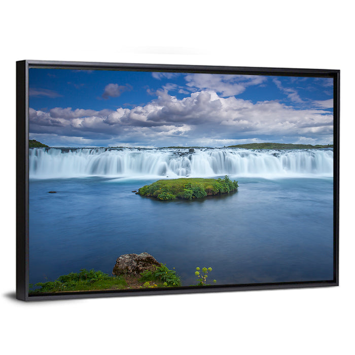 Faxi Waterfall Long Exposure Wall Art as a framed canvas