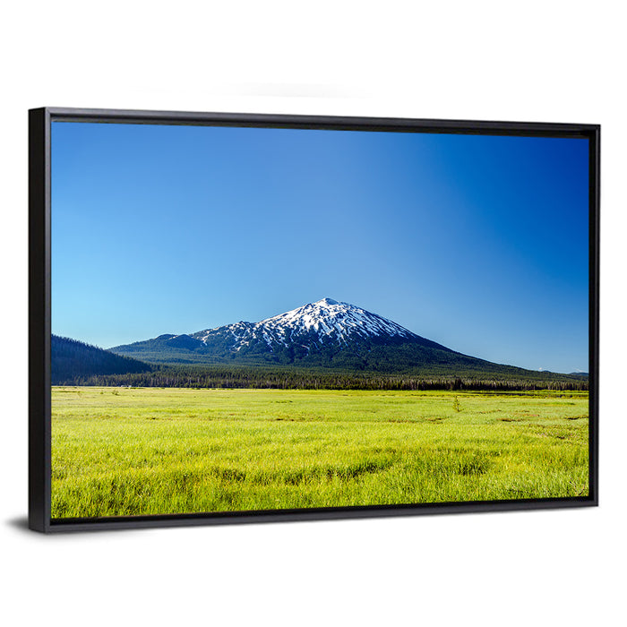Mount Bachelor Wall Art as a framed canvas