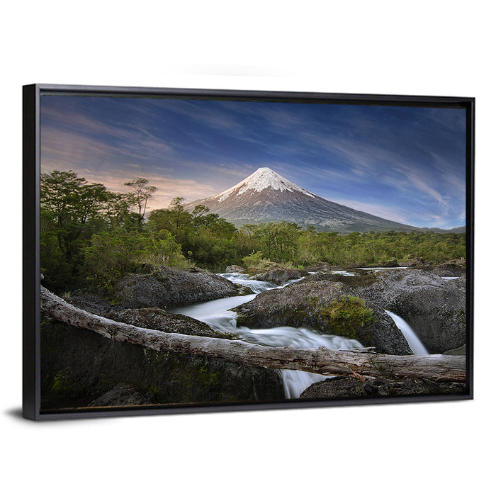 Osorno Volcano at Petrohue Falls Wall Art as a framed canvas
