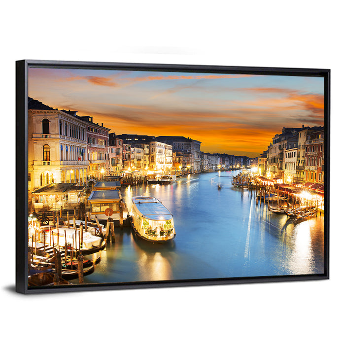 Venice Grand Canal at Dusk Wall Art as a framed canvas