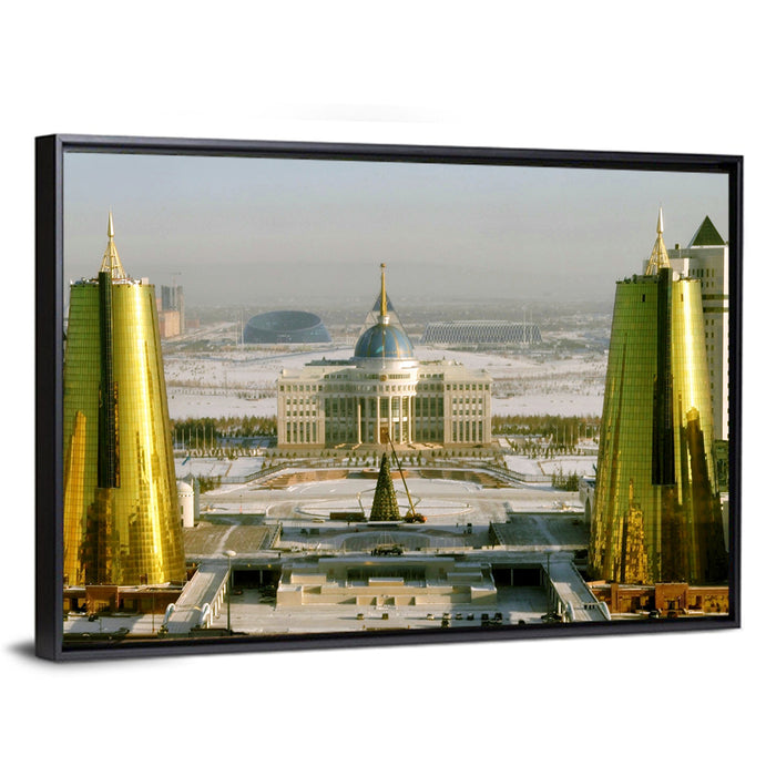 Ak Orda Presidential Palace Astana Wall Art as a framed canvas