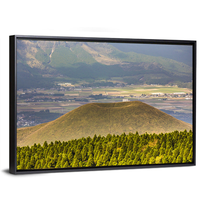 Mount Aso Komezuka Crater Wall Art as a framed canvas