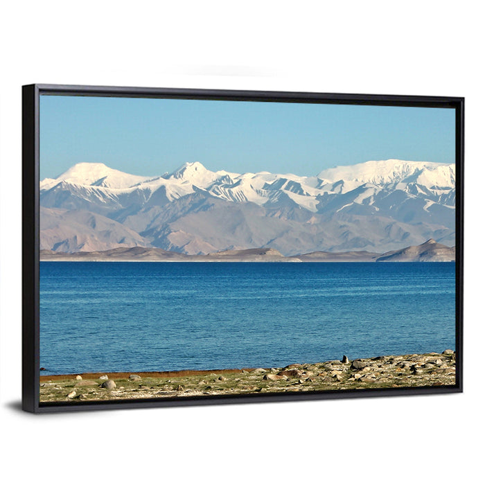 Karakul Lake and Pamir Mountains Wall Art as a framed canvas