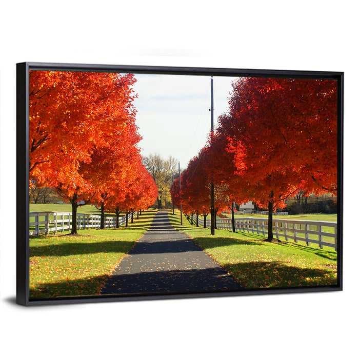Frederick Farm Road Wall Art as a framed canvas