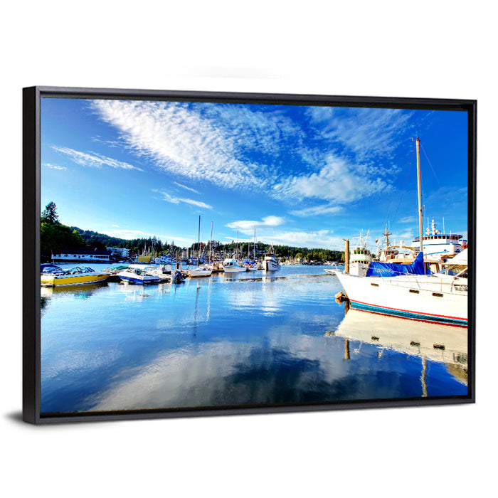 Tacoma Marina Reflections Wall Art as a framed canvas