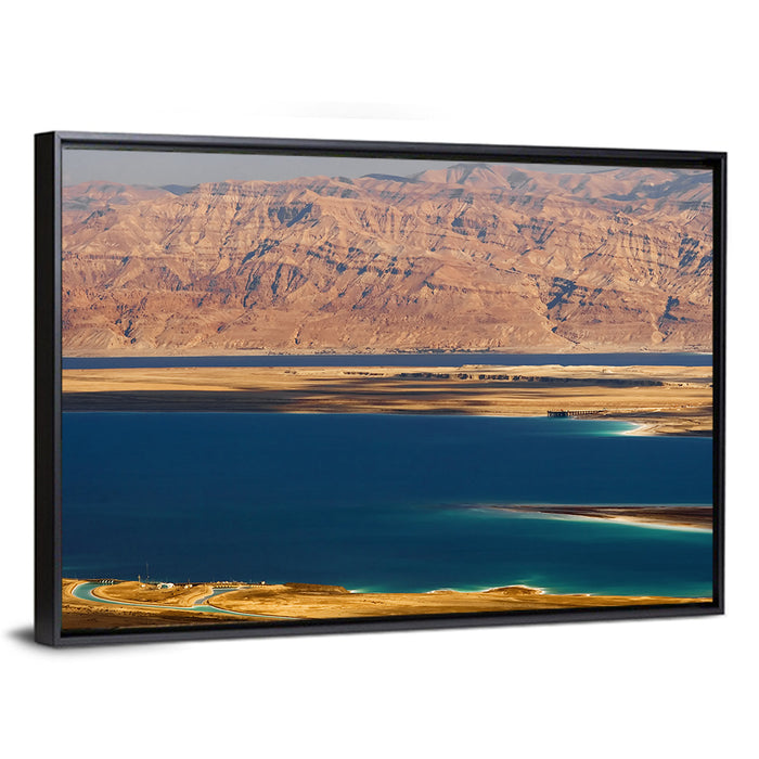Ein Bokek Dead Sea View Wall Art as a framed canvas
