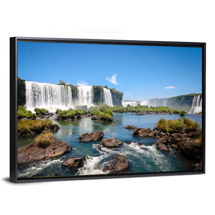 Iguazu River and Falls, Foz Do Iguaçu Wall Art as a framed canvas