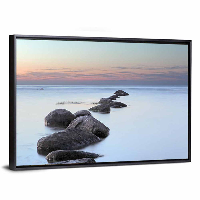 Baltic Sea Stones Wall Art as a framed canvas
