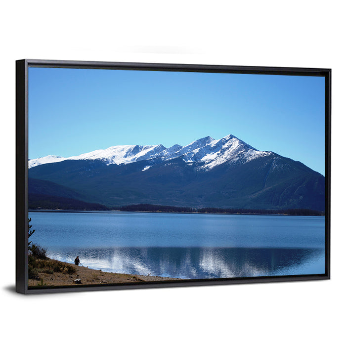 Lake Dillon Reflection Wall Art as a framed canvas