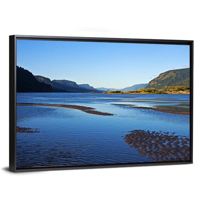 River Gorge Landscape Wall Art as a framed canvas