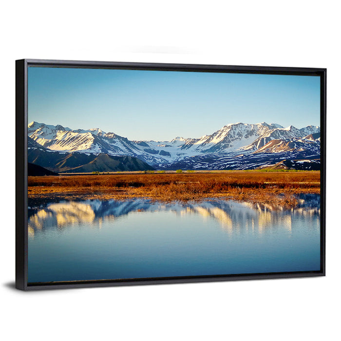 Summit Lake Reflection Wall Art as a framed canvas