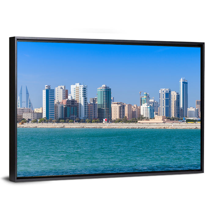Manama Skyline, Bahrain Wall Art as a framed canvas