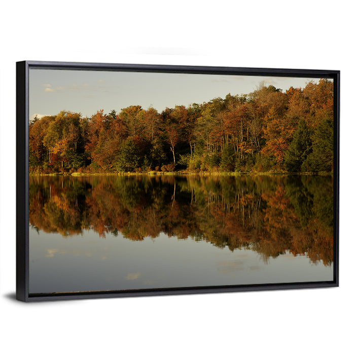 Lake Jean Reflection Wall Art as a framed canvas