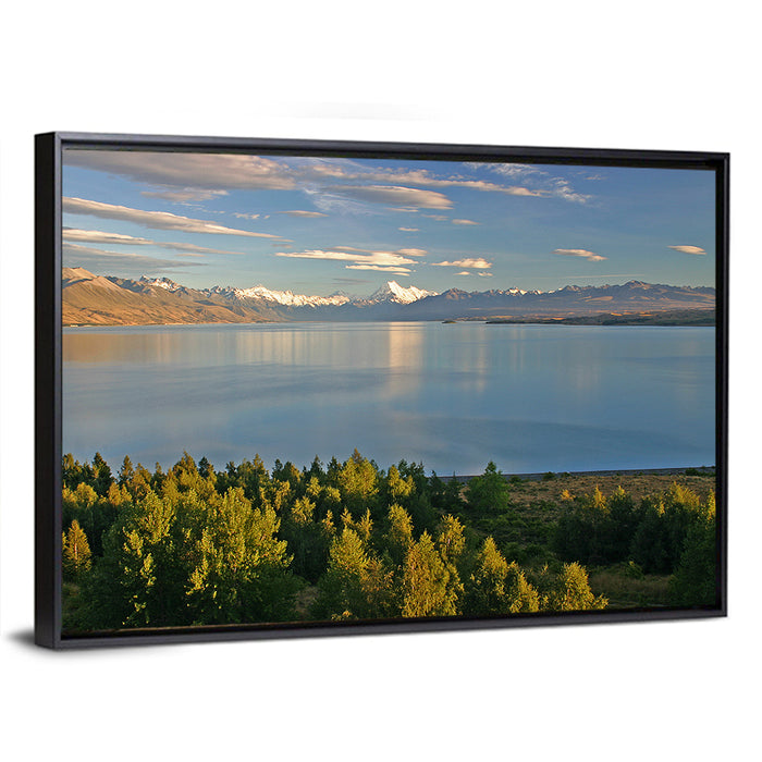 Lake Pukaki Reflections with Mount Cook Wall Art as a framed canvas