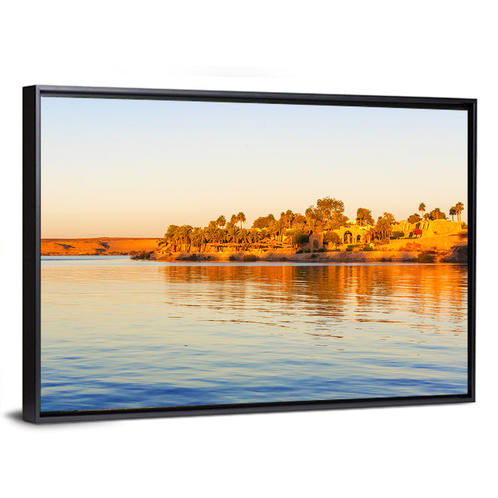 Lake Nasser Golden Hour Wall Art as a framed canvas