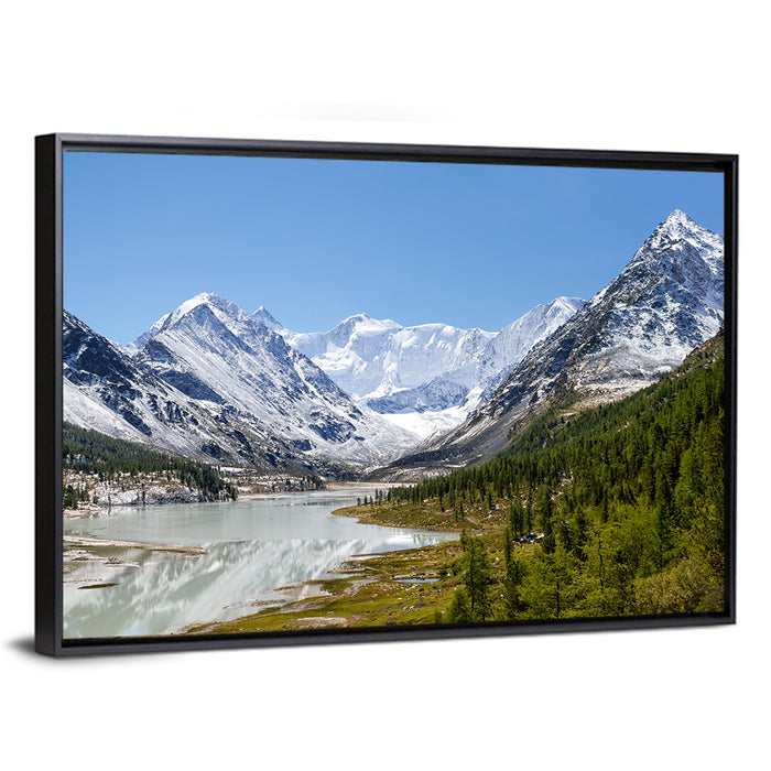 Akkem Lake Reflection Wall Art as a framed canvas