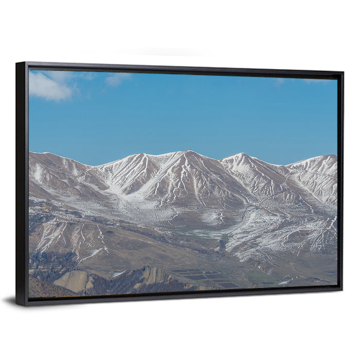 Qusar Mountains Wall Art as a framed canvas