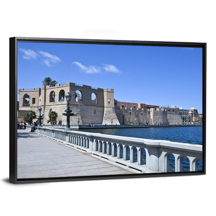Red Fort Waterfront Wall Art as a framed canvas