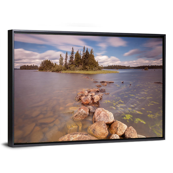 Lake Ontario Shoreline Wall Art as a framed canvas