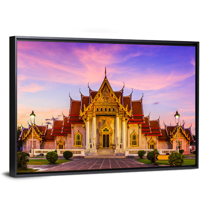 Wat Benchamabophit at Dusk Wall Art as a framed canvas