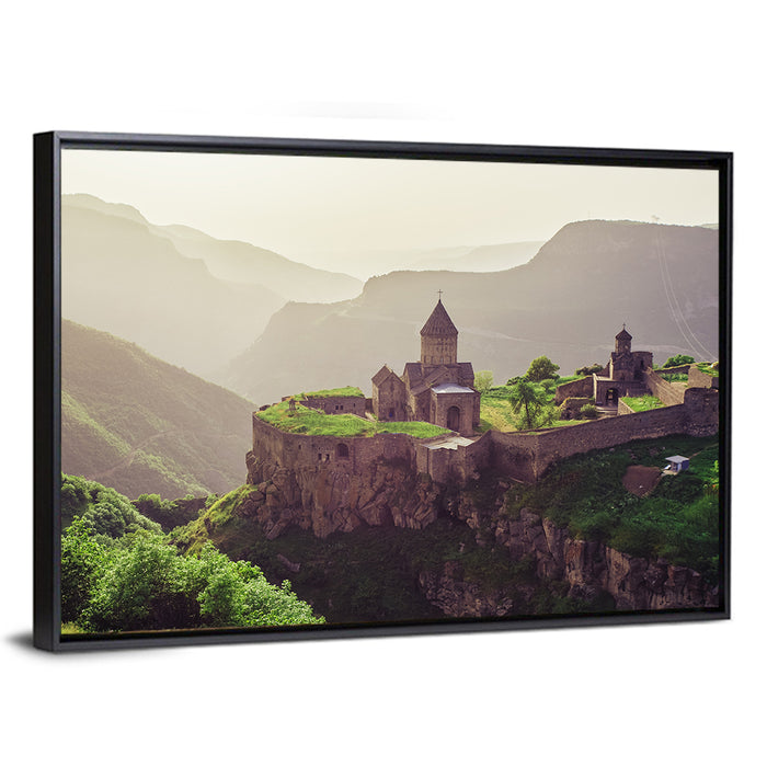 Tatev Monastery at Golden Hour Wall Art as a framed canvas