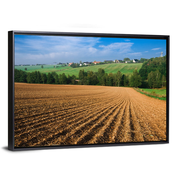Kansas Wheat Fields Wall Art as a framed canvas
