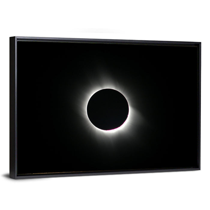 Centered Solar Eclipse Wall Art as a framed canvas