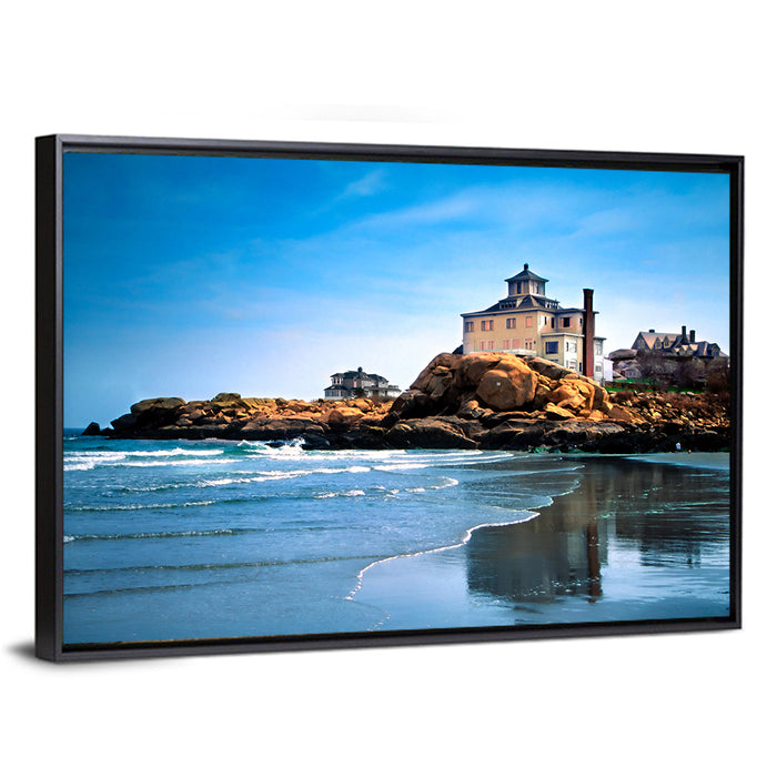 Cape Ann Beach Wall Art as a framed canvas
