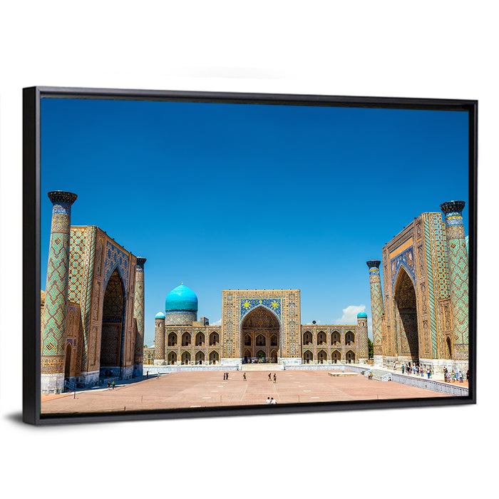 Registan Square, Samarkand Wall Art as a framed canvas