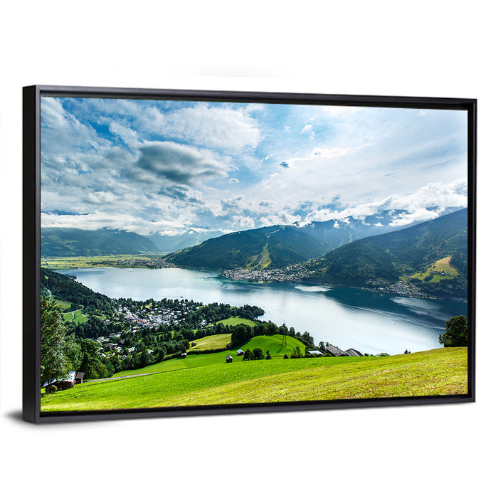 Zell Am See Panorama Wall Art as a framed canvas