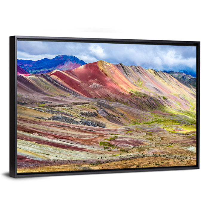 Vinicunca Rainbow Mountain Peru Wall Art as a framed canvas