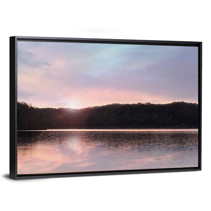 Lake Cumberland Sunset Wall Art as a framed canvas