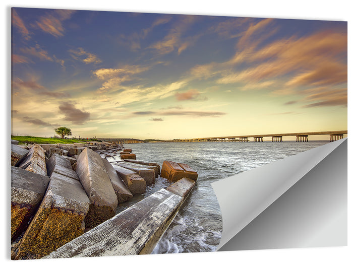 Nassau County Causeway at Sunset Wall Art as a poster print