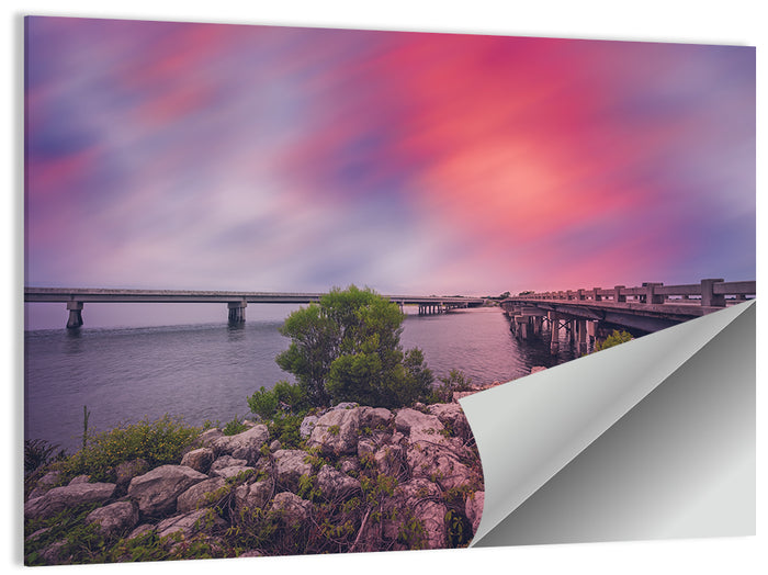 Amelia Island Sunset Bridge Wall Art as a poster print