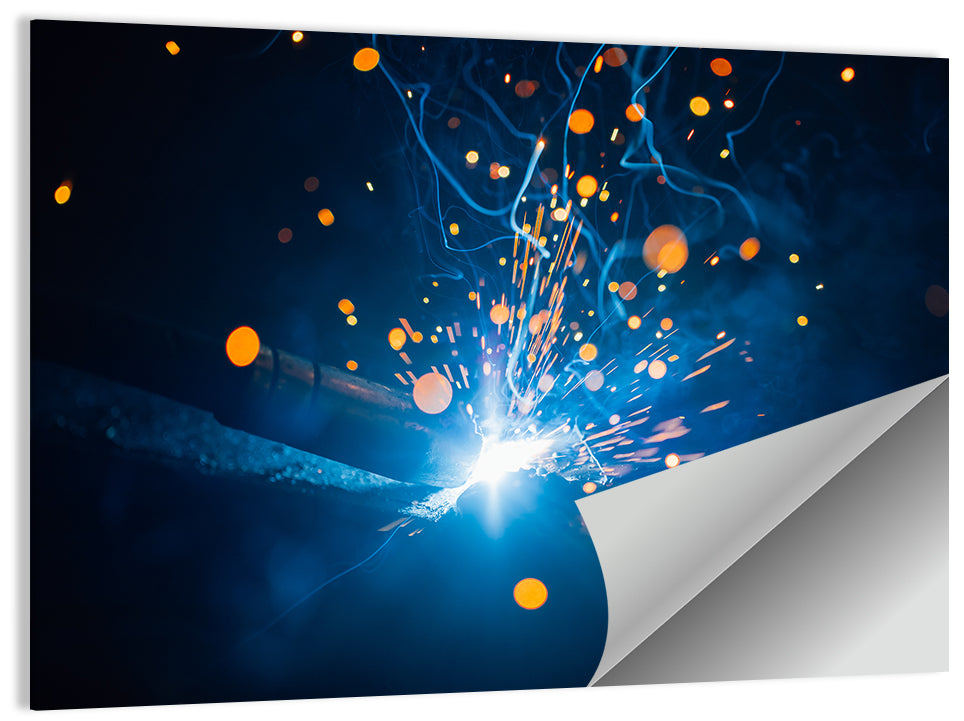 Welding Sparks Close-up Wall Art