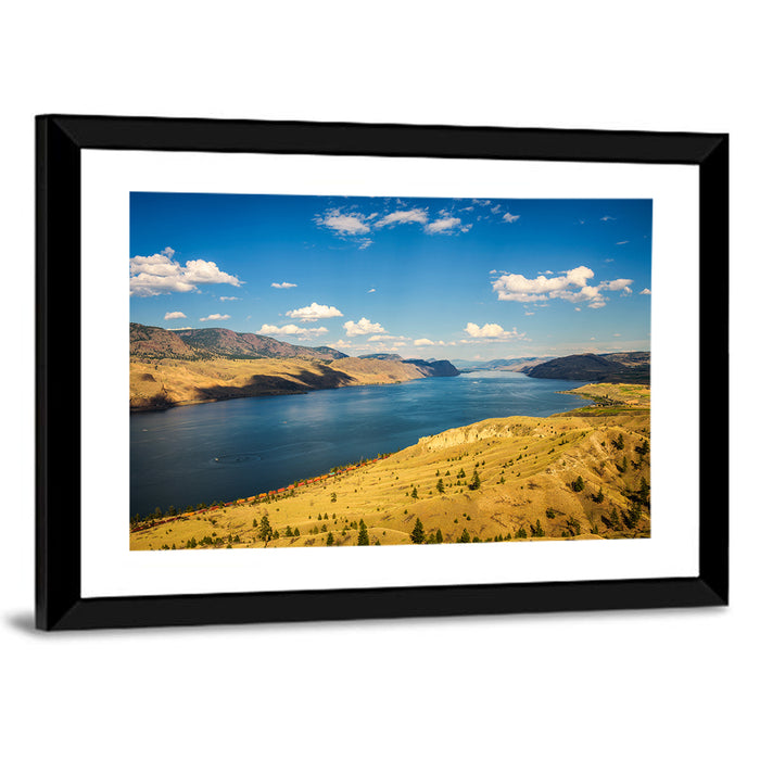 Kamloops Lake Shoreline View Wall Art as a framed print